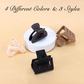 FASOTY 12Pcs Small Hair Clips Matte Medium Hair Clips for Women and Girls Small Claw Clips for Thin/Medium Fine Hair Strong Hold Jaw Clips Non-Slip Cute Mini Hair Clips (Neutral Color)