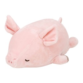Liv Heart Marshmallow Animal 38983-21 Pinky the Pig Bolster Cushion (Total Length: Approx. 11.8 inches (30 cm)), Fluffy, Squishy