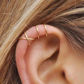 ALRNBY 5pcs Gold Earcuff Set Dainty Earrings for Women Men Trendy Hip-Hop Jewelry Statement