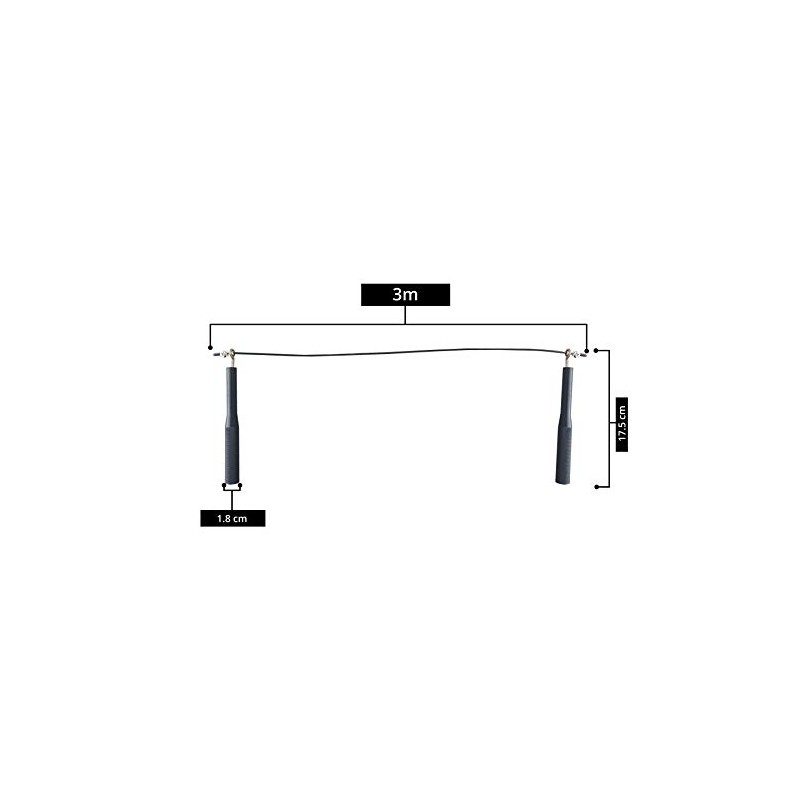 Tayga Cuerda de Salto metálica para Entrenamiento Funcional (Negro)