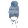 Sterntaler Baby Girls' Knitted Hat Braid Ring Hat, mid-blue