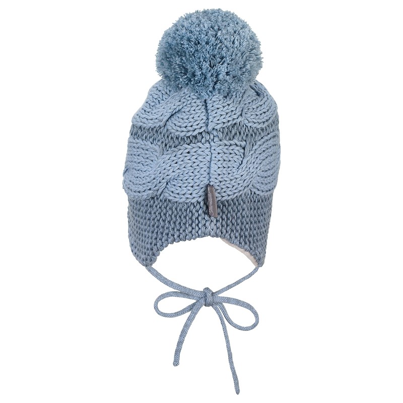 Sterntaler Baby Girls' Knitted Hat Braid Ring Hat, mid-blue