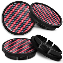 SkinoEu Compatible with Wheel Center Caps VW Volkswagen Centre Hubcaps 5G0601171 66mm Red CR 15