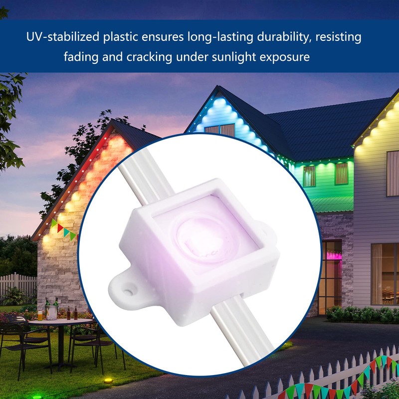 40 Sets,Light Clips for Govee Outdoor Light （Square） Secure Mounting