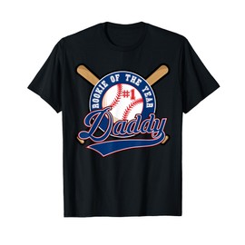 Daddy of Rookie of Year 1st Birthday Baseball Theme Matching T-Shirt