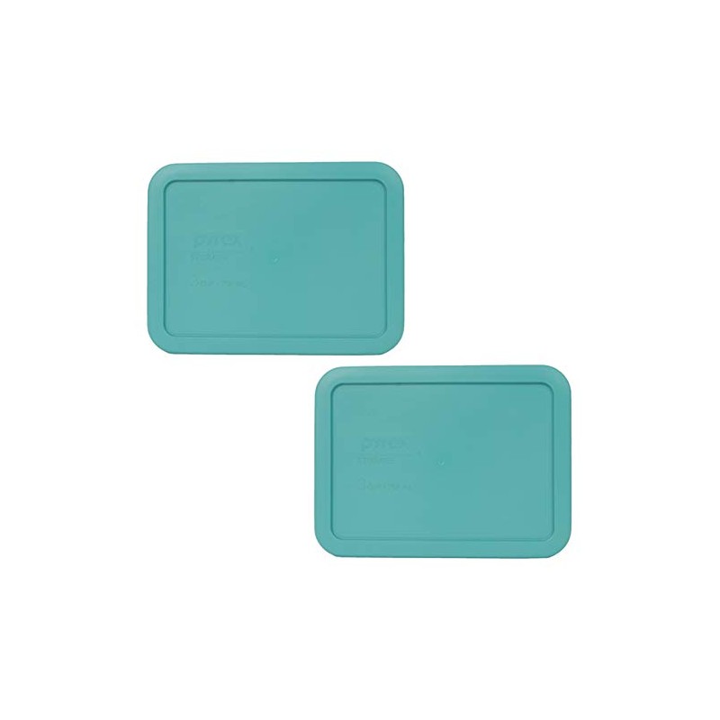 Pyrex Bundle - 2 Items: 7210-PC 3-Cup Turquoise Rectangle Plastic