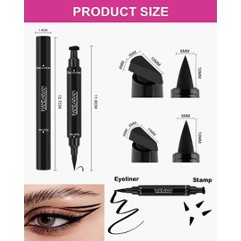 ZEXIJOW Professional Makeup Dreieckiger Stempel-Eyeliner, Filzstift,Wasserfest, Vegane Formel Schnelltrocknend,Hohe Farbwiedergabe,Seidig glatt Schwarz