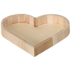 Artemio VIPPC Heart Shaped Tray, Wood, Beige, 21 x 3.5 x 22 cm
