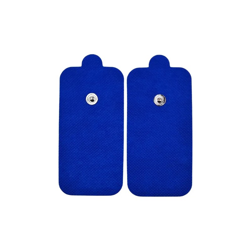 6 Electrodos Parches Pads Almohadilla 5x10 Broche 3.5mm Azul