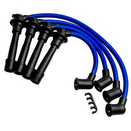 VMS RACING 90-00 Blue 10.2mm Performance High Heat Spark Plug Ignition Wires Set Compatible with Mazda Miata Mx-5 1.6L and 1.8L Engines 1990-2000