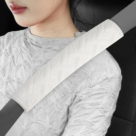 JUSTTOP 2-Pack Universal Car Shoulder Strap Pads Cover for A More Comfortable Driving, Shoulder Strap Covers Harness Pad for Car Interior Accessories(White)