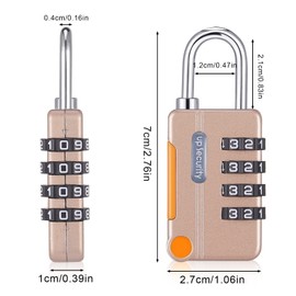 Fuyamp 3 Pcs Combination Padlock, Waterproof Padlocks for School Gym Locker, Gate, Shed, Resettable 4 Digit Code Zinc Alloy Security Locks for Travel Suitcase Luggage (Black Yellow Gray)