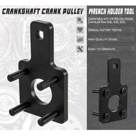 Bonbo Crankshaft Wrench Crankshaft Holding Tool Fixing Tool for crankshaft Pulley Crankshaft Vibration Harmonic Damper Holder Tool 10198A for VW Routan Dodge Chrysler Ram 3.6L 3.2L 3.0L Engine