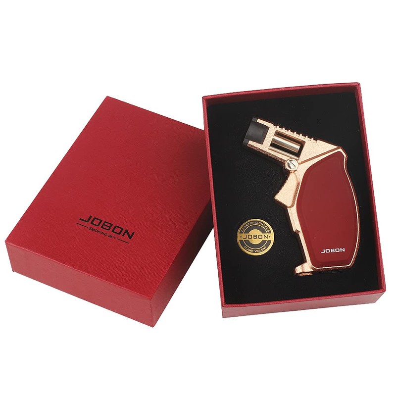 JOBON Torch Lighter Adjustable Firepower Refillable Butane Gas Jet Cigar