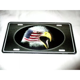 Unbranded EAGLE WITH FLAG METAL LICENSE PLATE #3b NEW