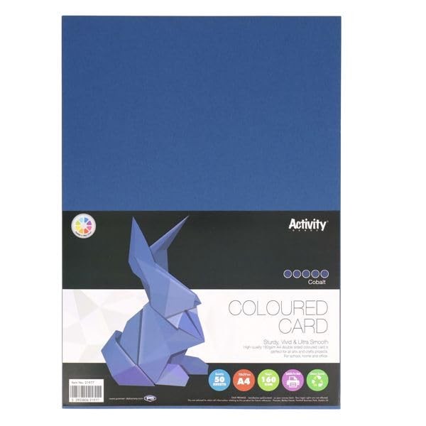 (Pack of 50) A4 160gsm Coloured Craft Card Suitable for