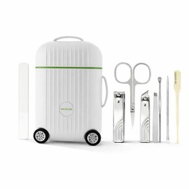 Kit de Cortaúñas de Acero Inoxidable 316L Filoso con Mini Maleta Portátil y Creativa 8 en 1 para Adultos Set de Manicura Herramientas de Cuidado Personal para Uso Diario Viajes y Regalo