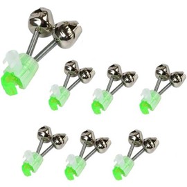 6 PCS Fishing Bells Fishing Alarm Light Luminous Twin Bells Plastic Fishing Bells Clips Fishing Rod Alarm with Dual Alert Bells Fishing Bite Alarm Indicator On Fishing Rod
