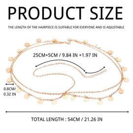 LUFFLOK Headbands for Women Hair, Boho Headpiece Hairband for Girls, Rose Gold Head Chain Sequins Tassels Bridal Headpiece, Hair Accessories for Women and Girls, Birthday Bride Wedding Headbands