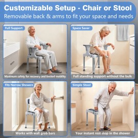 SUNCARE New European Style Luxury Bathroom Shower ChairColor: White, Material: PLASTIC, Color: White