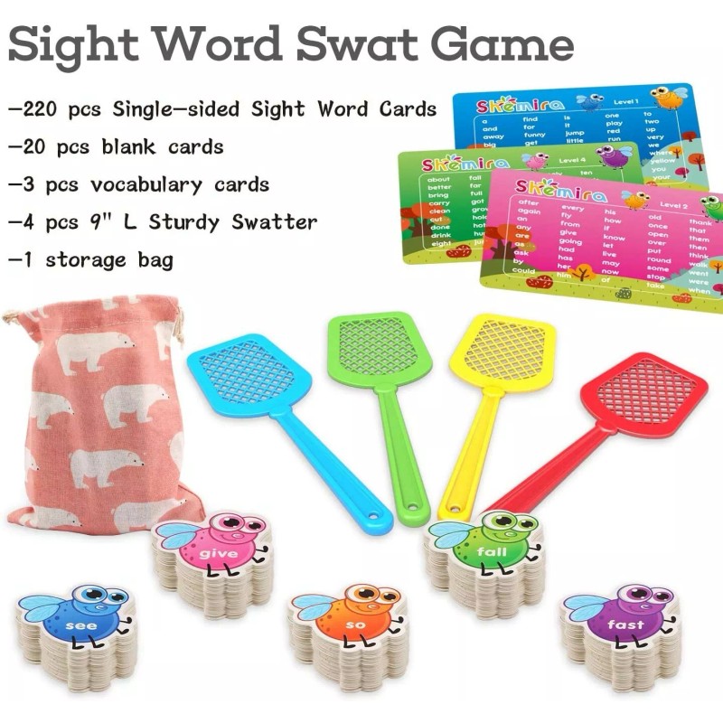 Shemira Shemira Sight Word Swat Game, Sight Word Educational Toy