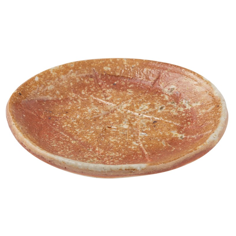 Marui Pottery MR-3-4127 Shigaraki Ware Hechimon Plate, Diameter Approximately 4.3