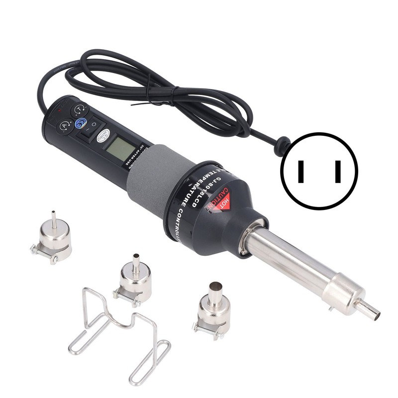 6Pcs Hot Air Gun LCD Digital Display Adjustable Portable Heating