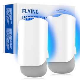Gideal Flying Insect Trap Indoor Plug in Bug Light Catcher Insect Killer Gnats Mosquito White (2Device + 10 Glue Cards)