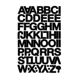 XIAXIN Waterproof PVC Alphabet Sticker Set, Weatherproof, Waterproof, Roman Letters, Nameplate, Nameplate, Locker, Indoor and Outdoor Use TS-544 (1, Black)