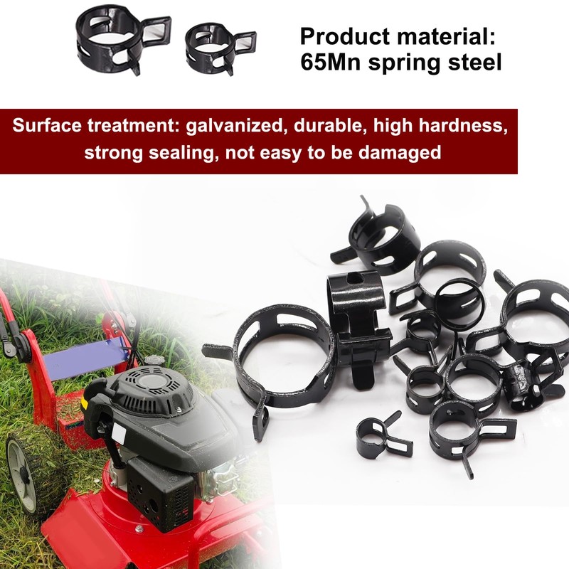Taiss 140PCS 12 Sizes 6-22mm Black Spring Band Hose Clamp