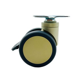 LIKERAINY Swivel Plate Fixing Twin Caster TPR Wheels WP1302A with Brake 360 Degree General Purpose Castors Size Ø 75mm Pack of 1 Piece