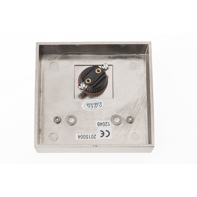 Huber Bell Plate Single Surface-Mounted Rectangular Real Metal with Stainless