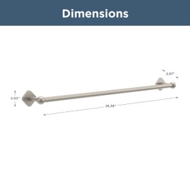 Franklin Brass Gainesville (1-Pack) 18'' Towel Rack w/ 6" Extender for Bathroom Satin Nickel Towel Bar for Bathroom Wall Mounted Towel Holder Rod GNV26-SN