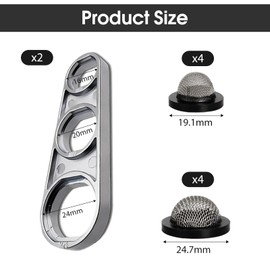 Thoquene Set of 2 keys, tap descaler attachment, mixing nozzle wrench, M16, M18, M20, M22, M24, M28, 6 sizes