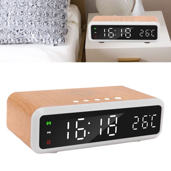 Alarm Clock, 15W Digital Alarm Clock Charger, Multifunctional Radio Alarm