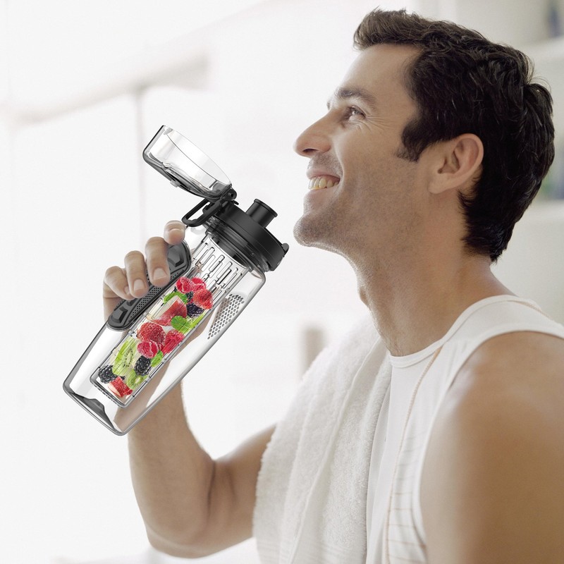 willceal Fruit Infuser Water Bottle 32oz Durable, Large - BPA