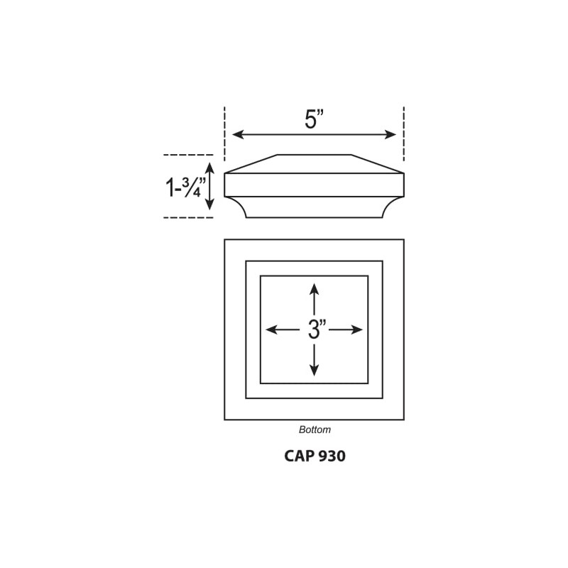 930 - Flat Peak Newel Cap - for Use with