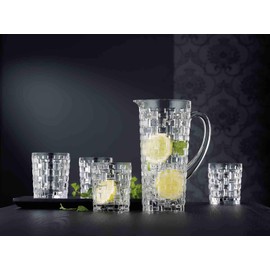 Nachtmann Bossa Nova Collection Glass Pitcher, 40-Ounce, Made of Crystal, Clear, Water Carafe with Handle, Serve Soft Drinks, Lemonade, or Cocktails, Dishwasher Safe