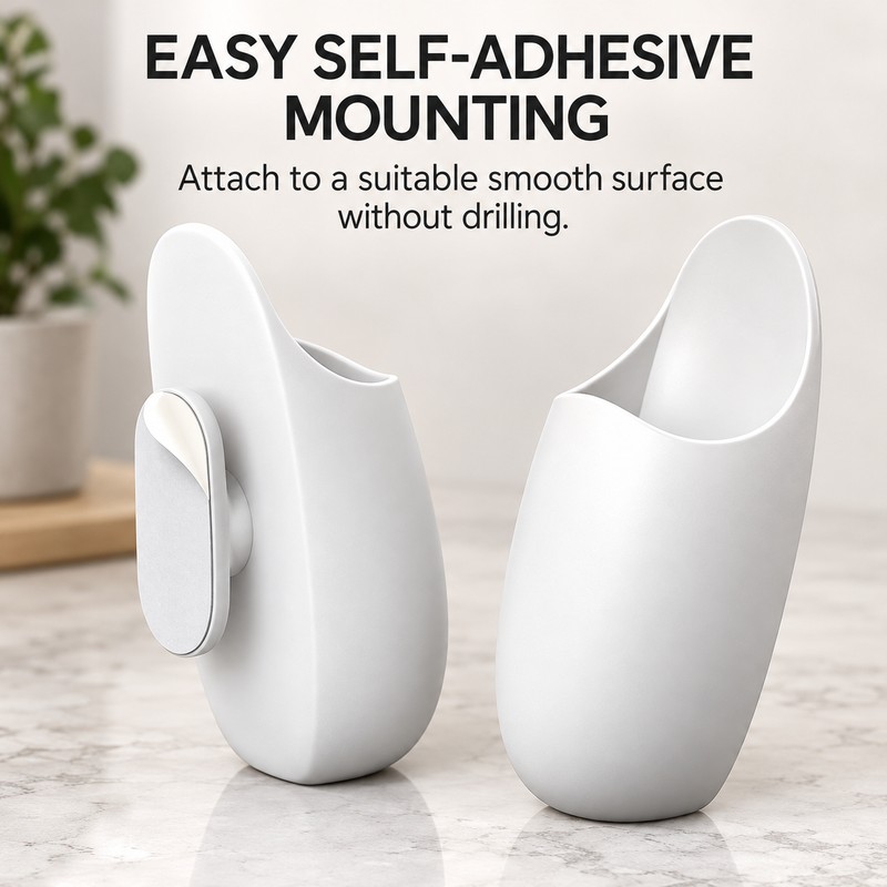 2-Pack Self-Adhesive Silicone Rice Paddle Holders – Wall-Mounted Kitchen Utensil