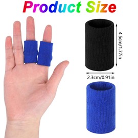 Mtxorvix 20 PCS Finger Sleeves Protectors, Sport Finger Sleeves Finger Splints Thumb Finger, Elastic Thumb Sleeves, high elastic finger joint protector, sports non-slip finger protector (Black)