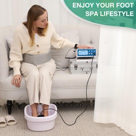 veicomtech Upgrade Ionic Foot Bath Detox Machine, 3 in1 Detox Foot SPA System with Wrist Strap, Far Infrared Waistbelt, Array and 2 Pads (Blue)