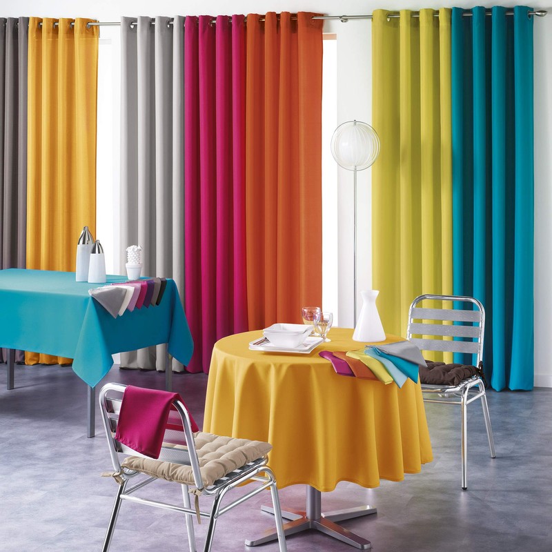 Douceur d'Interieur Tablecloth 140X250 Plain Polyester Essentiel GRIS, Grey