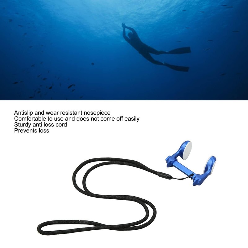 HERCHR Adjustable Swimming Nose Clip with Lanyard, Non Slip Split
