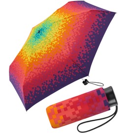happy rain Ultra Mini Pocket Umbrella, Rainbow Pixel