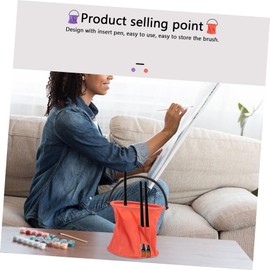 OHPHCALL 2Pcs Foldable Wash Pen Bucket Collapsible Brush Basin for Painting Portable Art Tool Orange Purple for Schools Families and Outdoor Activities