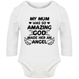 Hippowarehouse My Mum was so Amazing God Made her an Angel Baby Vest Bodysuit (Long Sleeve) Boys Girls White