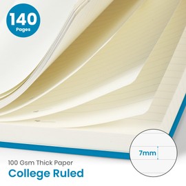 Lined Spiral Journal Notebook for Women & Men, 140 Pages, College Ruled Hardcover Notebook for Work & Note Taking, Journals for Writing, A5(6"x8") - Azure Blue