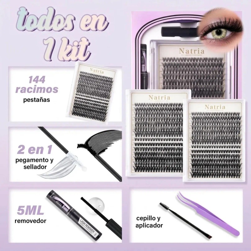 Kit De Extensiones De Pestañas Raíces Invisible Pestañas Kit