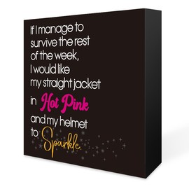 Funny Office Decor If I Manage To Survive The Rest Of The Week Wooden Box Sign Home Office Desk Decor for Men Women, Office Shelf Cubicle Table Wall Decor Coworker HR Gifts for Boss