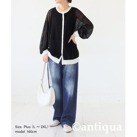 Antiqua PN-00553 Women's Sheer Cardigan, Color Scheme, 05 black